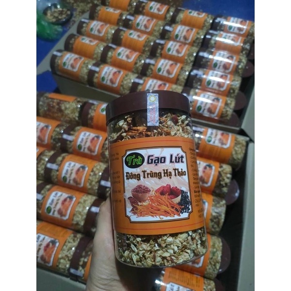 Trà gạo lứt đông Trùng hạ thảo ngon 500gr/1 hộp bồi dưỡng cơ thể