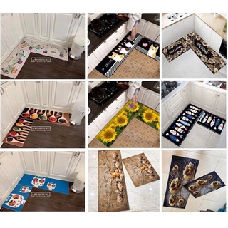 Thảm bếp dài trải sàn cao cấp chống trượt họa tiết 3d , bộ thảm lau chui chân 2 tấm 40 × 60 cm và 40 x 120 cm