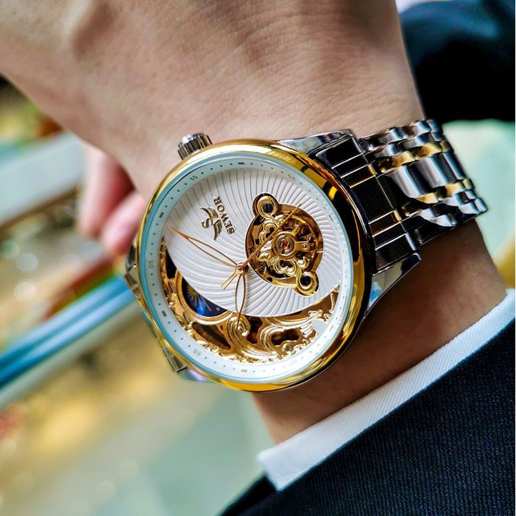 Đồng Hồ Cơ Nam Tự Động AUTOMATIC Chính Hãng SEWOR S22 TD4 Dây Thép Đúc Đặc Cao Cấp Thời Trang Sang Trọng Đẹp Giá Rẻ A1
