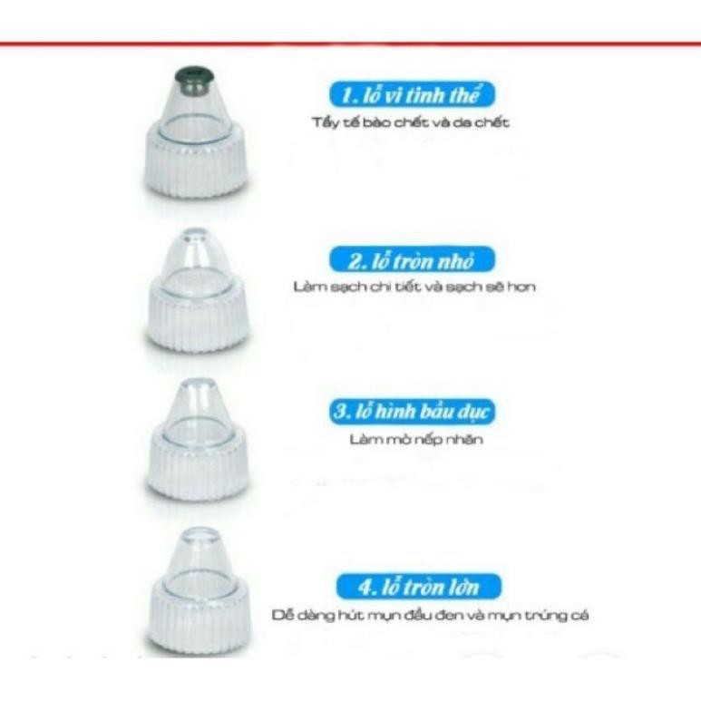 Máy hút mụn XN - 8030 sạc pin, 4 đầu hút