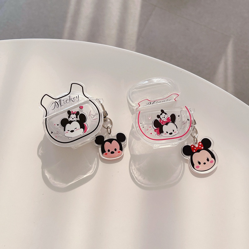 Vỏ Bảo Vệ Hộp Sạc Tai Nghe Trong Suốt Họa Tiết Hoạt Hình Chú Gấu / Hoa Tulip Cho Disney P1 Q33 P10 F2 F9