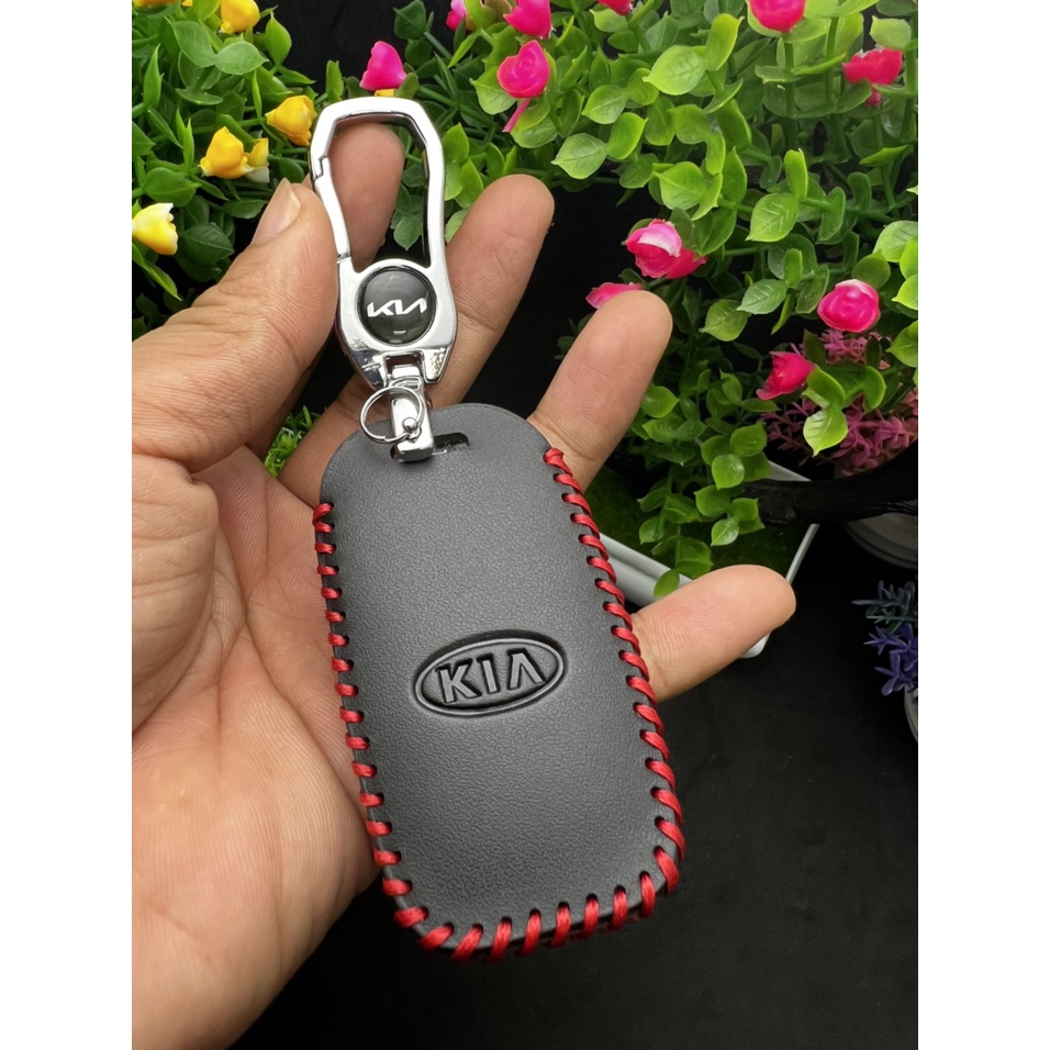 Bao Da chì khóa 4 nút Smartkey Xe ô tô Kia Seltos, Kia Sonet đời  mới nhất.