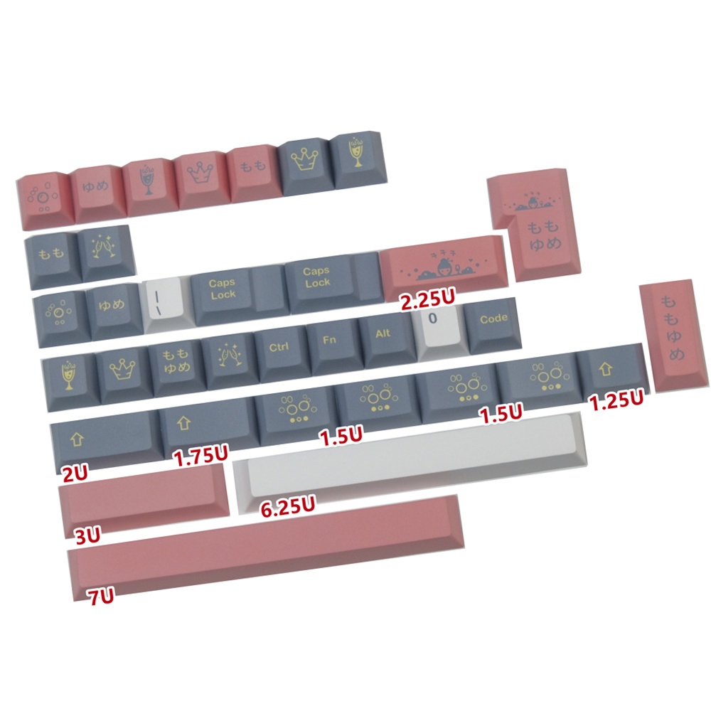 Nút Bàn Phím Gmk Momo Yume Keycap | Bộ 140 Phím Màu Nhuộm PBT Chất Lượng Cao | Bàn Phím Cơ Thích Hợp Cho 61/71/75/87/104.etc