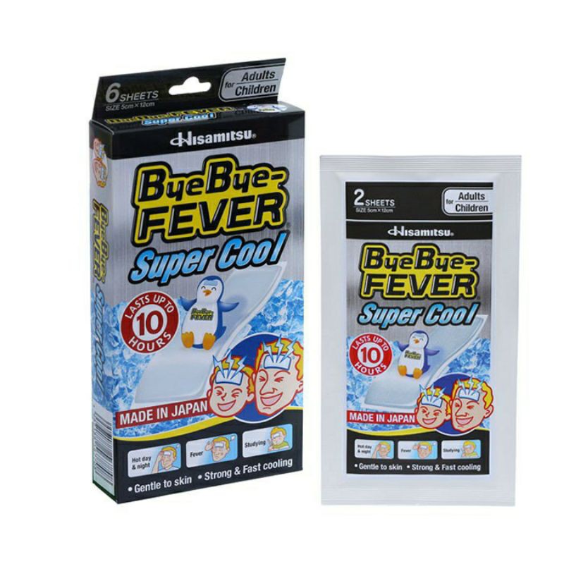 Miếng Dán Hạ Sốt BYE BYE FEVER SUPER 1 túi 2 miếng