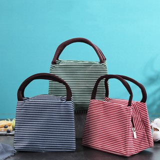 Túi đựng hộp cơm, đựng thực phẩm giữ nhiệt cực tốt mẫu sọc kẻ.
