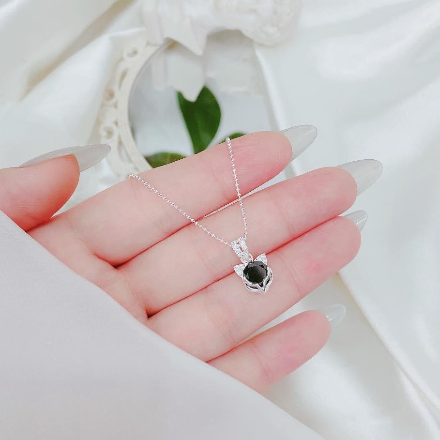 Dây chuyền bạc nữ mặt hồ ly đính đá màu - Trang sức bạc Evasilver