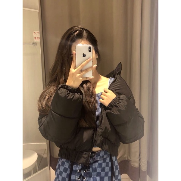 Áo phao dáng lửng bo chun