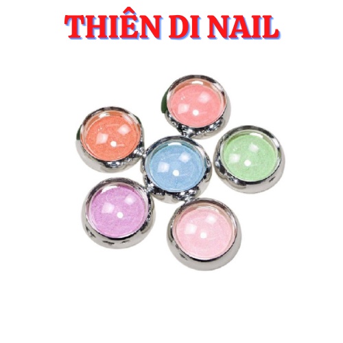 Tráng gương neon, set 6 màu bột tráng gương nén Thiên Di Nail