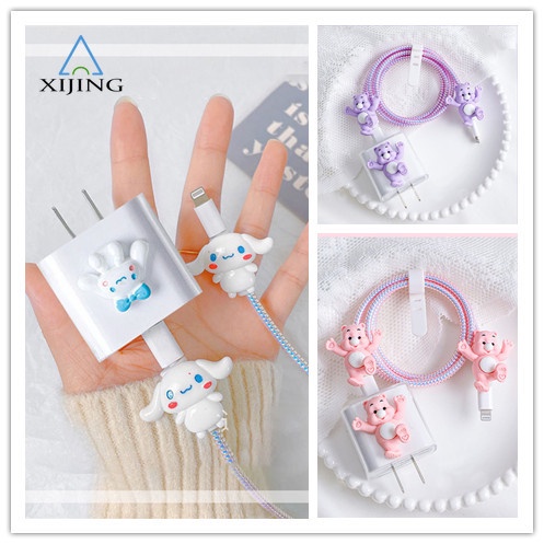 Vỏ Silicon Bảo Vệ Dây Cáp Sạc Iphone 18 / 20W Hình Phi Hành Gia Dễ Thương Ốp