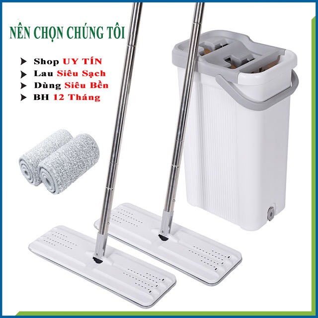 [Tặng 2 Miếng Lau] Bộ lau nhà Cây Lau Nhà Tự Vắt 360 Độ Tự Động Gạt Nước thông minh Và Siêu Sạch