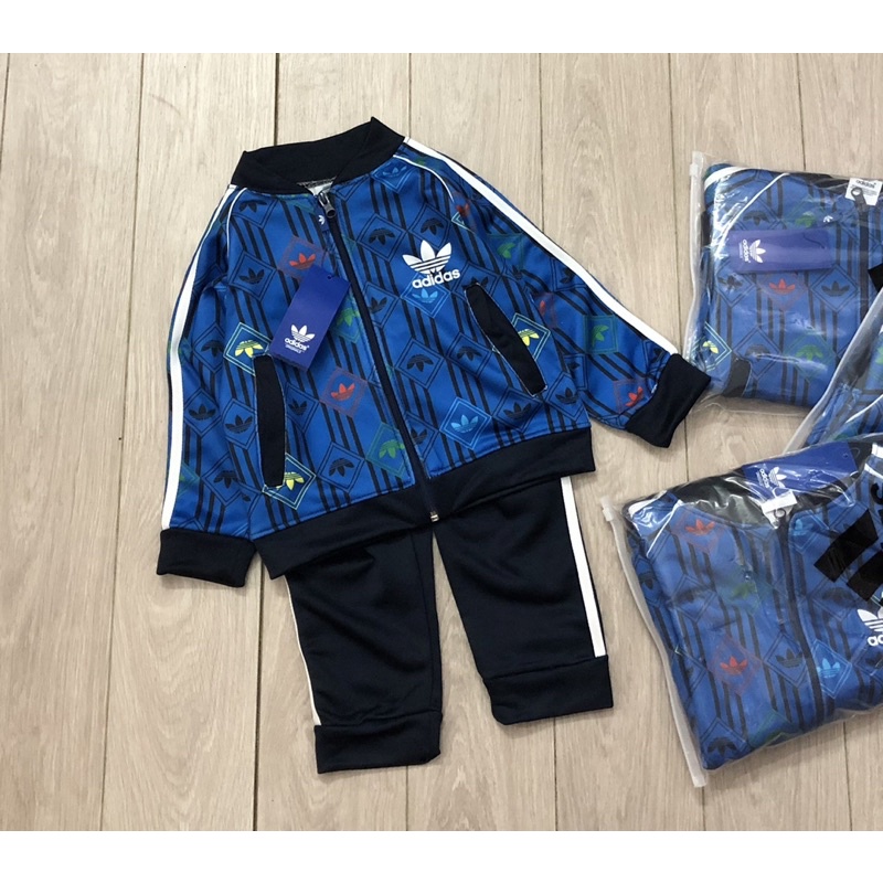 Set bộ khoác nỉ thể thao a.did.as cho bé trai màu xanh cân nặng 14-35 cân