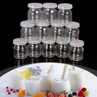 Combo 12 hũ thủy tinh làm sữa chua có nắp