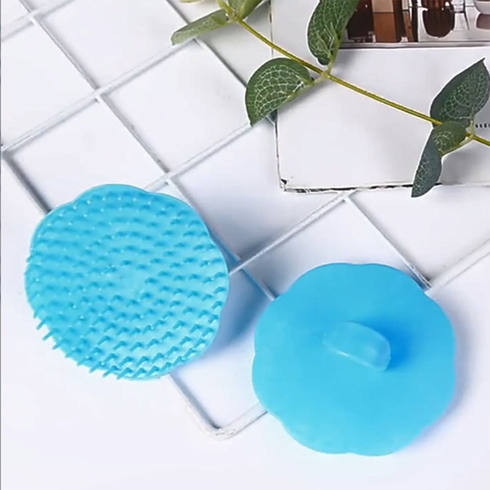 Bàn Chải Tắm Cho Thú Cưng Hình Tròn Bằng Silicon Mềm Nhiều Màu Sắc