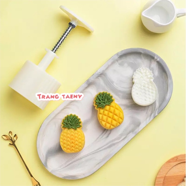 Khuôn trung thu lò xo 2 mặt quả dứa 50g (M198)