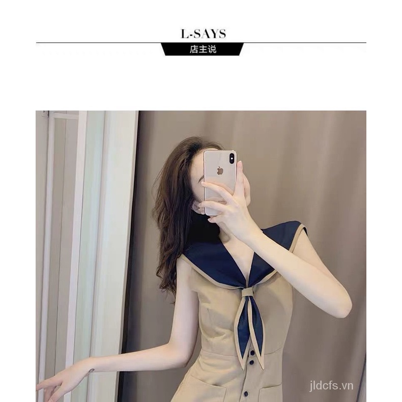 Đầm Midi Cổ Thủy Thủ Thời Trang Mùa Hè Pháp Cổ Điển Dành Cho Nữ 2021 | BigBuy360 - bigbuy360.vn