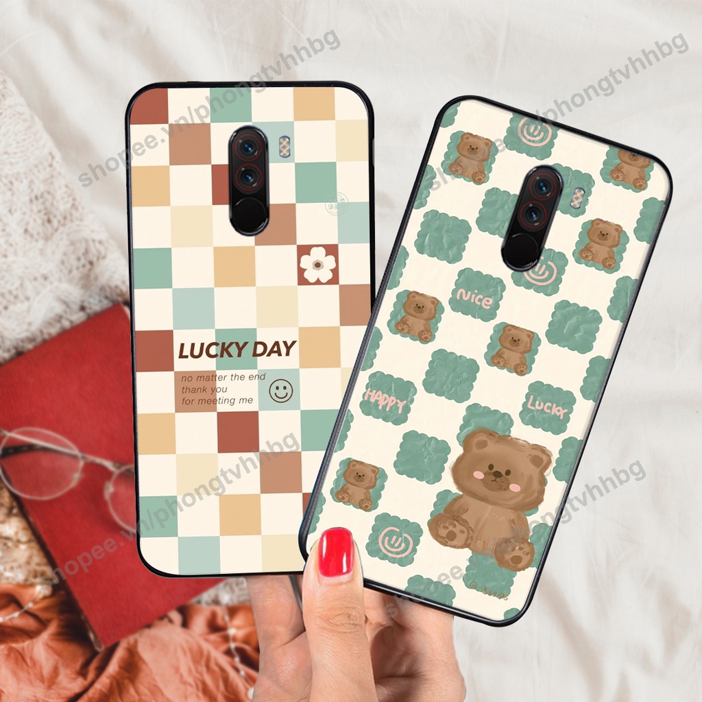 ỐP LƯNG XIAOMI POCOPHONE F1 mẫu trái tim gấu cute cực đẹp