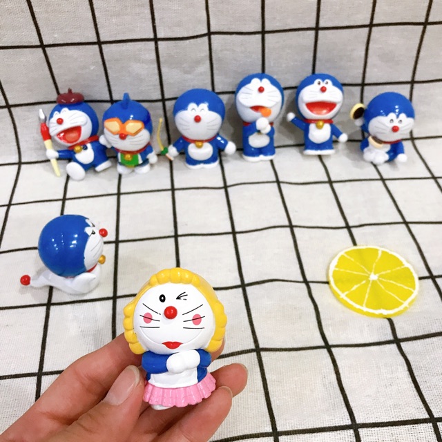 Bộ 8 Mô Hình Bảo Bối Doremon Doraemon (Mon tóc vàng)