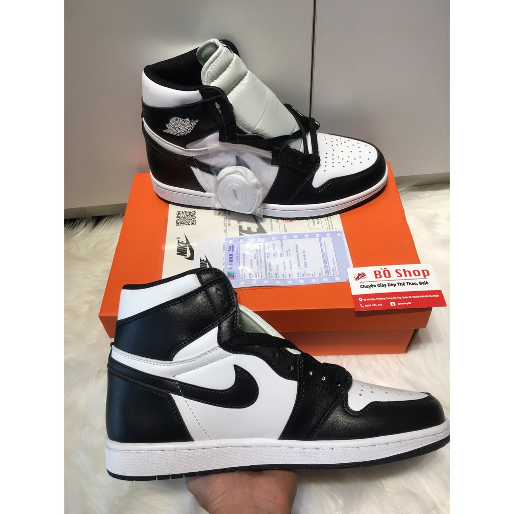 [FULLBOX+BILL] Giày thể thao AIR JORDAN 1 HIGH 'BLACK WHITE' đen trắng cổ cao siêu đẹp