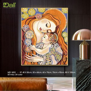 Tranh treo tường tự tô màu số hóa DALI Tranh Ấm Áp Lòng Mẹ N031