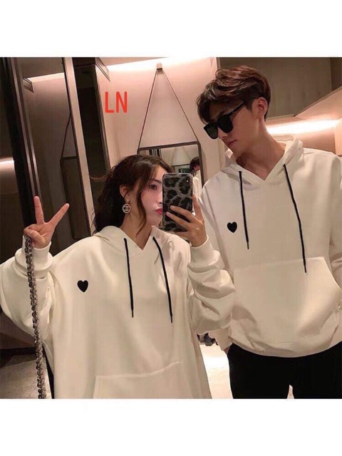 Áo hoodie dôi tim đen (2 chiếc) LNG1019