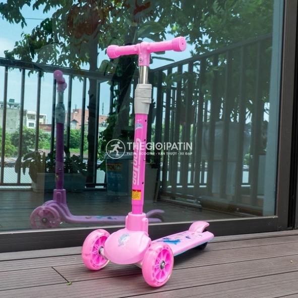 Xe trượt scooter trẻ em giá rẻ cho các bé 202, xe trượt chòi chân cho trẻ em có thể điều chỉnh chiều cao