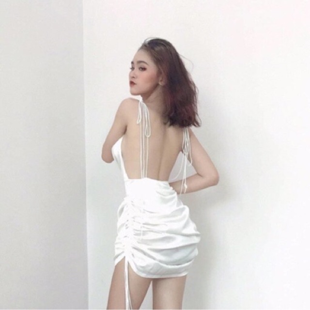 HOẢ TỐC -  ẢNH THẬT-ĐẦM BODY CỔ ĐỔ RÚT DÂY HAI BÊN tôn dáng , có nhiều màu