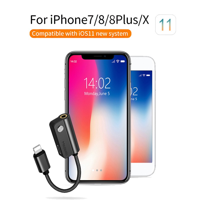 Dây cáp chia nhánh Mcdodo 2 trong 1 cắm sạc và tai nghe dành cho iPhone