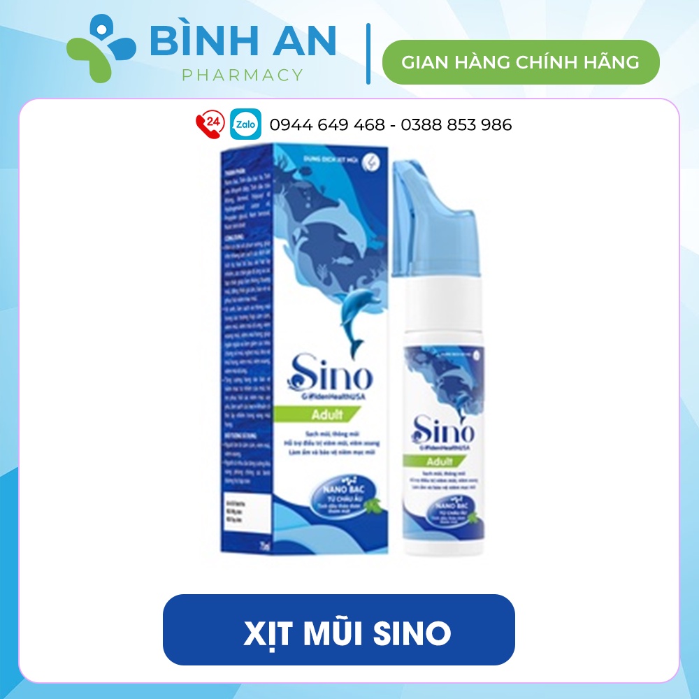 Xịt Mũi Nano Bạc Sino (Nguyên Liệu Nano Bạc Nhập Khẩu Châu Âu)