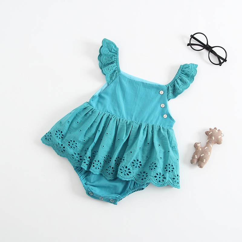 Váy hai dây điệu đà dễ thương cho bé gái mặc hè kiểu Hàn Quốc 2019 Romper Đầm bé gái (TTS227)