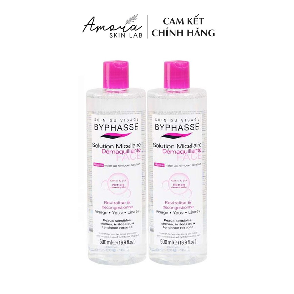 Nước Tẩy Trang Byphasse Solution Micellaire (500ml) Sạch Sâu, Dành Cho Da Dầu - Amora Skinlab