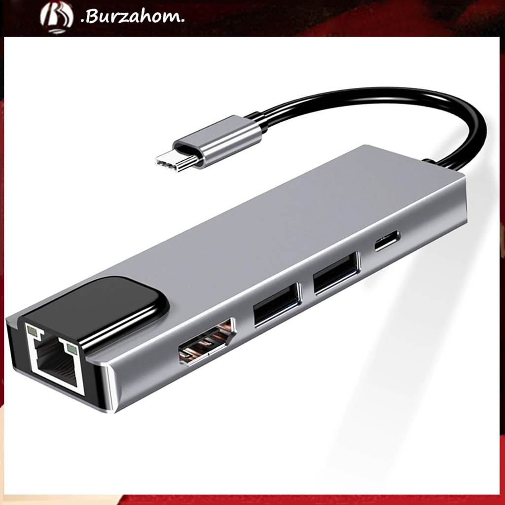 Hub chuyển đổi đa năng Type C sang 4k Hdmi-Comppm Rj45 Usb 3.0 Pd