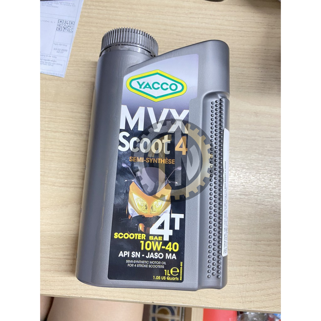 Nhớt xe ga Yacco MVX Scoot 4T 10W40 1 Lit - LỌC NHỚT YA - SU