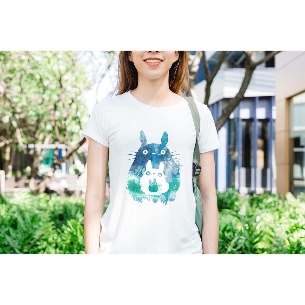 Áo thun in thần rừng totoro mờ ảo