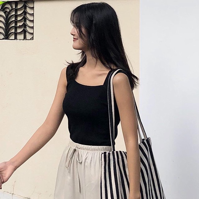 Áo hai dây màu trơn phong cách Hàn Quốc | BigBuy360 - bigbuy360.vn