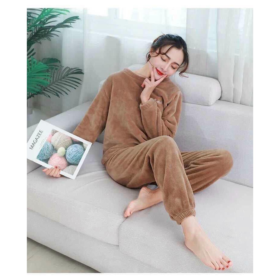 Bộ Nỉ Lông Thêu Chữ Hot Hit 2020