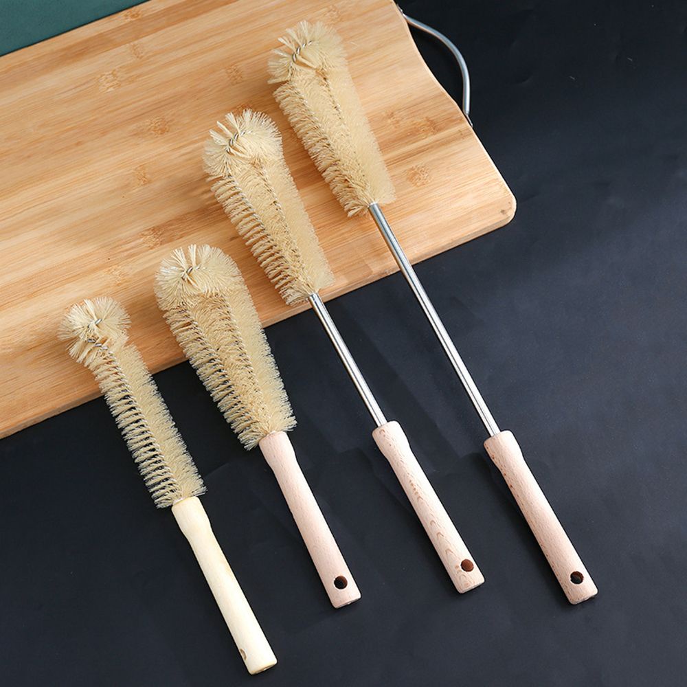 Cọ rửa đồ thủy tinh tay cầm bằng gỗ có thể tái sử dụng đa năng