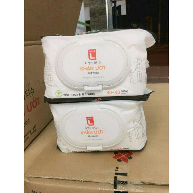 KHĂN ƯỚT LOTTE HÀN QUỐC HƯƠNG TRÀ XANH 120TỜ