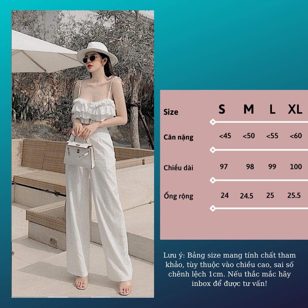 Quần đũi dài ống rộng,quần culottes đũi dáng dài chun lưng, thoải mái dễ chịu