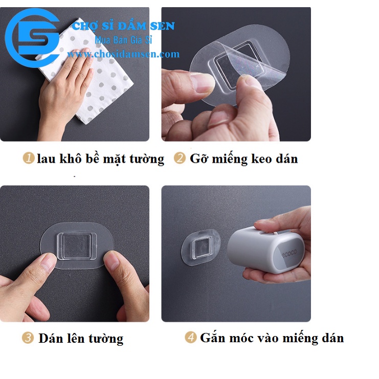 Móc treo chổi dán tường , treo cây lau nhà , treo dù Thương hiệu Nhật Bản ECOCO (Dòng Cao Cấp) G335-Treochoi-Ecoco