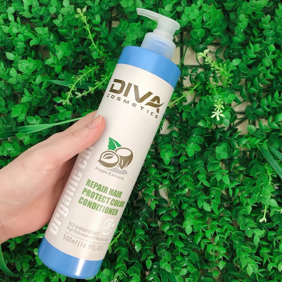 (MẪU MỚI 2019) Dầu gội xả DIVA ORGANIC CARE phục hồi và bảo vệ màu nhuộm 500mlx2