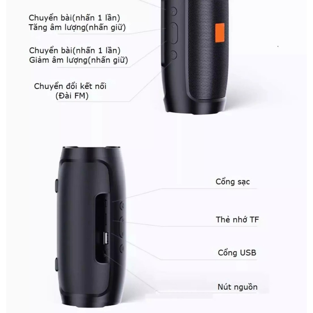 Loa Bluetooth Không Dây LMN00003 Charge 3 Mini Vỏ Nhôm Nghe Nhạc Hay Âm Thanh Chất Lượng Hỗ Trợ Cắm Thẻ Nhớ Và Usb