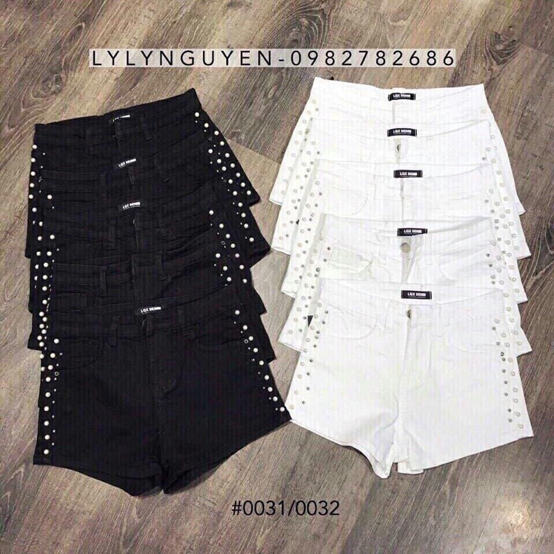 Quần short kaki nữ đính ngọc MT289 đen