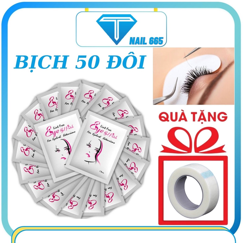 Miếng dán Pas mi dưới bịch 50 miếng , gel pas dụng cụ dán mi dưới khi nối mi