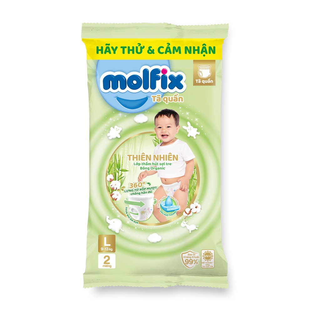 Bỉm Molfix combo 10 miếng dán/quần size M/L/XL