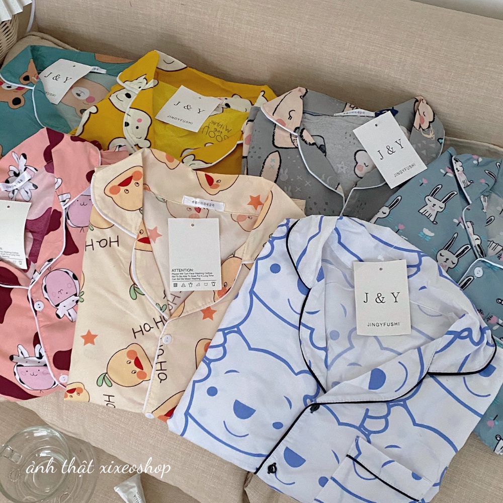 Bộ đồ ngủ nữ pijama kate thái, bộ mặc nhà áo cộc quần đùi xixeoshop