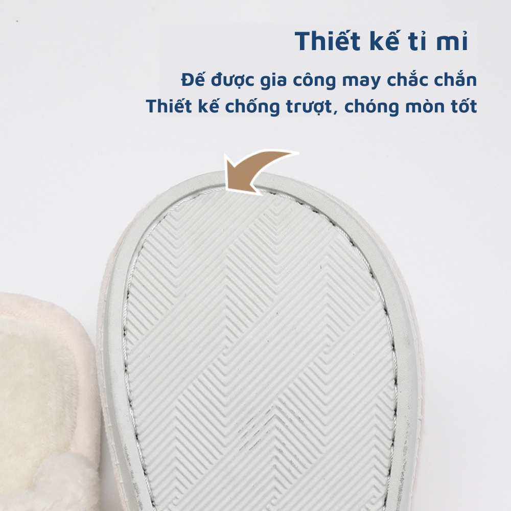 Dép bông đi trong nhà hình cún dễ thương ấm áp cho cả nam và nữ