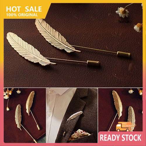 Ghim Cài Áo Hình Lông Vũ Phong Cách Cổ Điển Sành Điệu Cho Nam