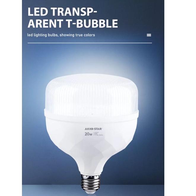 Bóng đèn Led tròn ánh sáng trắng 20W/ 30W/ 40W/ 50W Akko Star 55153