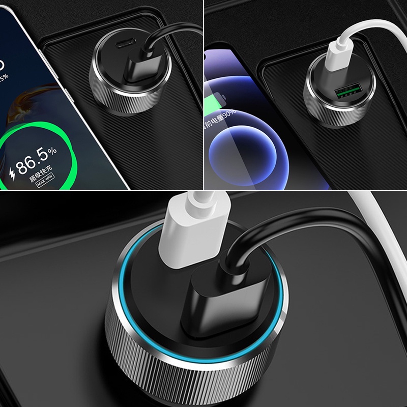 Tẩu sạc nhanh xe hơi SEAMETAL USB PD 12-24V 95W 6000mA dành cho điện thoại