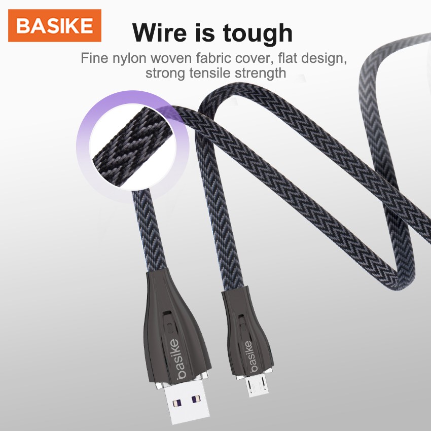 Cáp sạc BASIKE CB021 4A Micro 1M